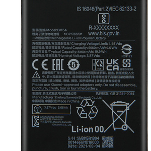 Batería <span class=keywords><strong>de</strong></span> polímero Li-Ion BM4W para Redmi Nota 9 Pro 5G <span class=keywords><strong>Mi</strong></span> 10T Lite 5G 4820mAh 3,87 V teléfono <span class=keywords><strong>de</strong></span> reemplazo <span class=keywords><strong>de</strong></span> la batería - Product Image 5