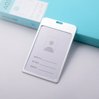 Insert Vertical en alliage d'aluminium métal porte-carte d'identité Badge Double face affichage des informations meilleure vente populaire