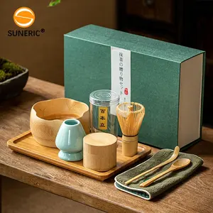 Quà Tặng Đóng gói hộp Nhật Bản Matcha Bát Whisk Spoon chủ handmade tre tự nhiên Matcha kit công cụ Matcha Set