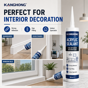 Sellador Acrílico Blanco Pintable a Base <span class=keywords><strong>de</strong></span> Agua, Compuesto <span class=keywords><strong>de</strong></span> Calafateo Flexible para Reparación <span class=keywords><strong>de</strong></span> Grietas en Baños y Cocinas - Product Image 3