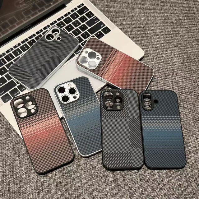 New Imitation Carbon Fiber Phone Case Compatible with for Apple 16/iPhone 15 Electroplated Material for 13/14 Pro Max 12