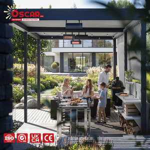 Kit con Arco y Sistema de Paneles Solares para Jardín o Patio Exterior, Funciones de Desmontaje y Montaje, Pérgola de Estructura Moderna y Elegante - Product Image 1