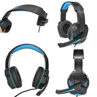 Casque de jeu stéréo flexible avec suppression du bruit et étanchéité IPX-7, casque filaire supra-auriculaire avec prise jack 3,5 mm, cordon de 2 m