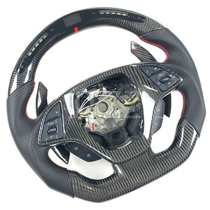 Personalización de Volante Estilo Cuero y Fibra de Carbono para Chevrolet Corvette <span class=keywords><strong>Camaro</strong></span> C7 2011 2012 2014 2016 2017 - Product Image 3