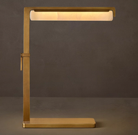 Lampe de table moderne en albâtre pour chambre à coucher, abat-jour en laiton, éclairage décoratif, design classique, LED pour salon, bureau, lampe de bureau