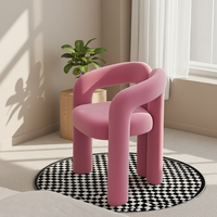 Chaise de salle à manger en cuir PU de luxe nordique, design moderne en velours crème, durable, pour salon et salle à manger