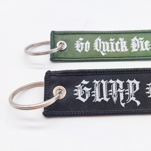 Nhà máy nóng bán tùy chỉnh chuyến bay vải thêu máy bay phản lực <span class=keywords><strong>tag</strong></span> dệt Keychain với logo riêng của bạn - Product Image 6