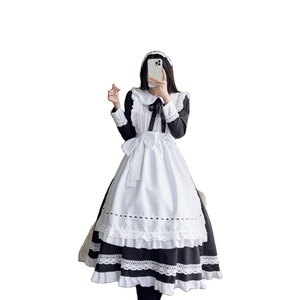Abito Tradizionale <span class=keywords><strong>da</strong></span> <span class=keywords><strong>Cameriera</strong></span> con Gonna Lunga e Maniche Lunghe, Costume <span class=keywords><strong>da</strong></span> Governante Britannica, Uniforme Giapponese per Feste - Product Image 1