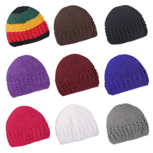 SOLPOP Bonnet Kufi pour Femme, Bonnet de Prière Islamique en Crochet, Bonnet Afro, Snood, Couvre-nuit, Turban, Bonnets de <span class=keywords><strong>Perruque</strong></span> Faits Main pour Homme Musulman - Product Image 1