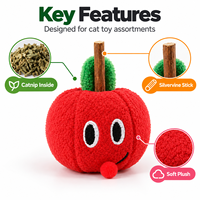 Jouet pour chat en peluche en forme de fruit avec bâton de silvervine
