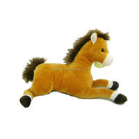 Animal en peluche créatif cheval d'équitation jouets mascotte avec Bandana LOGO personnalisé impression marron en peluche cheval jouets