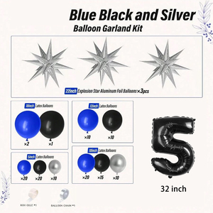 Guirlande <span class=keywords><strong>de</strong></span> ballons en aluminium rétro <span class=keywords><strong>noir</strong></span> et or en forme d'étoile, décoration <span class=keywords><strong>de</strong></span> fête prénatale, anniversaire, mariage, accessoire <span class=keywords><strong>de</strong></span> décoration, <span class=keywords><strong>arche</strong></span> <span class=keywords><strong>de</strong></span> ballons - Product Image 4