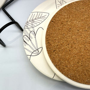 Factory Custom logo printing <b>Ceramic</b> Cork Absorbent Cup Mat Set Personalized Cheap bar Beer <b>Coasters</b> for Drink Coffee - Product Image 6