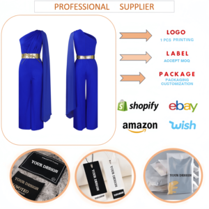 C8560-A1 <span class=keywords><strong>Mono</strong></span> de Moda con Diseño Moderno para Mujer, <span class=keywords><strong>Mono</strong></span> de Un Solo Hombro para Banquete u Oficina, <span class=keywords><strong>Mono</strong></span> Africano de Una Pieza - Product Image 6