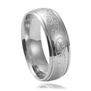 Titanium Steel Flower <b>Ring</b> <b>Silver</b> Unisex Fashion Jewelry Gift Band 23032 - Product Image 1