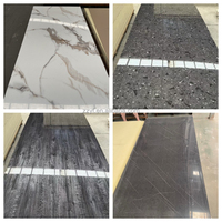 Lámina de PVC con Diseño de Mármol, 1220*2440mm, 4x8 pies, 3mm de Grosor, Alto Brillo, Resistente al Agua, para Interiores, Baños, Cocinas y Hogares