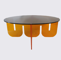 Table basse moderne en acrylique coloré de haute qualité, sur mesure, avec emballage en carton, écologique pour la maison/le bureau