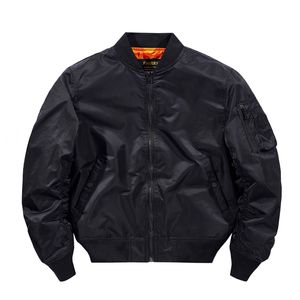 Automne hiver hommes MA1 <span class=keywords><strong>pilote</strong></span> veste nouvelle couleur unie américain volant costume moto Bomber veste grande taille inspiré - Product Image 1