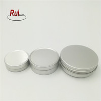 Boîte en métal mini noire ronde de 2 oz pour crème cosmétique, bonbons, épices, pilules, menthe, avec couvercle à vis, pot en aluminium, vente en gros