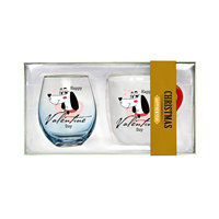 Tasse à café en verre rétro 13oz personnalisée en gros Logo personnalisé avec manche en bois pour carnet de notes bière thé et stylo cadeau