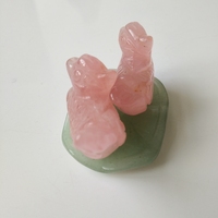 Décoration Feng Shui en cristaux naturels DIY, canard mandarin en cristal rose sculpté à la main, pour souvenir ou cadeau de mariage
