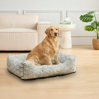 Lit pour chien en peluche ultra-doux personnalisé avec côtés renforcés et design texturé élégant