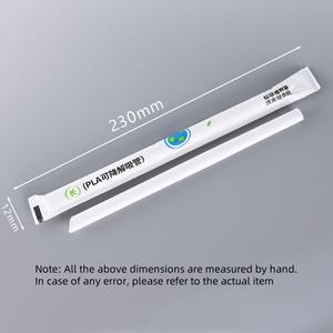 Offre Spéciale emballé individuellement 190mm 210mm 230mm 250mm pailles PLA jetables paille biodégradable pour thé Boba - Product Image 5