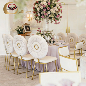 Silla de Boda Moderna de Lujo, Duradera, de Acero Inoxidable Dorado y Terciopelo, al por Mayor - Product Image 3