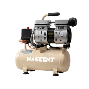 Low Noise Oil Free Piston Air Compressor 50L Portable Pump 550w Dental Silent 8 Liters Oilless Air Compressor For Painting