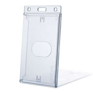 X527 Bestom 1840-6500 Dispensador vertical de plástico esmerilado para 1 tarjeta con ranura para el pulgar, soporte de plástico rígido ABS para tarjetas de identificación de exhibición - Product Image 1