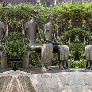 Grandes sculptures de jardin en métal coulé grandeur nature de haute qualité Statue de roi et de reine en bronze - Product Image 4