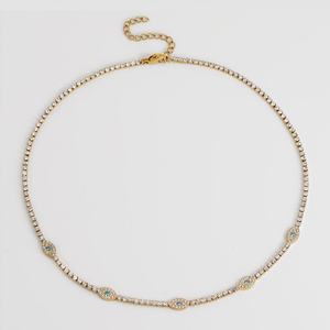 Collar de Diseño de Alta Gama a la Moda, Resistente al Agua, de Acero Inoxidable con Baño de Oro de 18k y Circonitas, para Mujer - Product Image 2