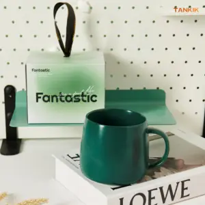 Caneca de cerâmica personalizável, caneca grande artesanal de home office com imagem/texto