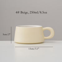 Mug à thé ou à café en céramique moderne avec logo personnalisé, 250 ml, finition mate, orange, rouge, noir, blanc, avec cuillère, boîte cadeau