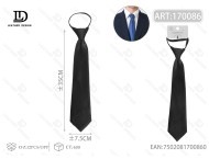 เนคไทซิปสีดำ ขนาด 7.5 ซม. x 35 ซม. ผ้าโพลีเอสเตอร์เนื้อแน่น ทนทาน เหมาะสำหรับงานทางการ - Product Image 1