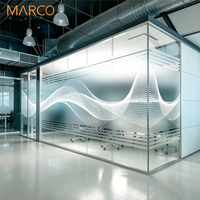 Cloison de séparation de bureau moderne en verre trempé à double vitrage, cadre fin et étroit, porte de cloison avec isolation acoustique 39 dB, ignifuge
