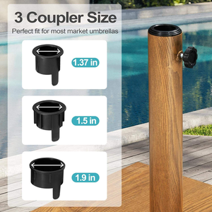 Base de parasol de patio robuste pour extérieur, support <span class=keywords><strong>carré</strong></span> en béton, compatible avec les parasols de marché de 6 à 12 pieds, brun teck - Product Image 5
