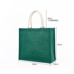 Bolsa de Yute Laminada Reciclada de Colores al por Mayor, Bolsa de Compras de Yute de Lujo Promocional, Bolsa de Mano de Hesse para Supermercado - Product Image 3