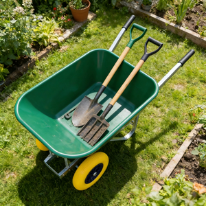 <span class=keywords><strong>Carretilla</strong></span> de Gran Capacidad de 200L, Resistente, con Doble <span class=keywords><strong>Rueda</strong></span>, Carro de Jardín Industrial para Construcción y Trabajo Agrícola - Product Image 5