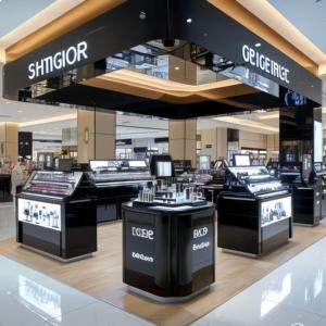 <span class=keywords><strong>Kiosque</strong></span> de présentation de maquillage pour <span class=keywords><strong>jeunes</strong></span> personnalisé - Vitrine cosmétique en bois - Product Image 1