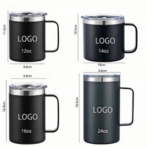 Vaso Térmico de Acero Inoxidable de Doble Pared de 12oz con Asa y Tapa, Ecológico, Clásico, para Regalos Empresariales Personalizados al por Mayor - Product Image 2
