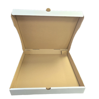 SP3661 Cajas de Pizza para Llevar, al por Mayor, MOQ Bajo, Resistentes a la Grasa, Grandes, Blancas y Marrones, de Cartón Kraft Reciclado, con Logotipo Personalizado, Acabado Brillante o Mate