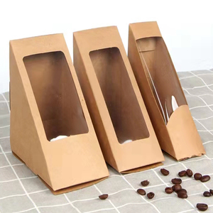 صندوق ساندويتش ورقي صديق للبيئة بنافذة وشعار مخصص للإفطار والسندويشات بالجملة - Product Image 2