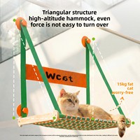 Nouvelle hamac pour chat à ventouses, lit suspendu pour chat, tressé à la main, respirant, toutes saisons, pour usage intérieur estival, nid pour animaux de compagnie