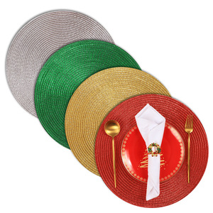 Tovaglietta <span class=keywords><strong>Americana</strong></span> Antiscottatura in PP con Texture Metallica Lucida Effetto Seta, Colori Natalizi, Stile Americano, Vendita Calda Transfrontaliera - Product Image 4