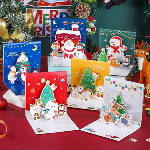 Prezzo di fabbrica 3D Pop Up buon Natale biglietti di auguri includono la busta