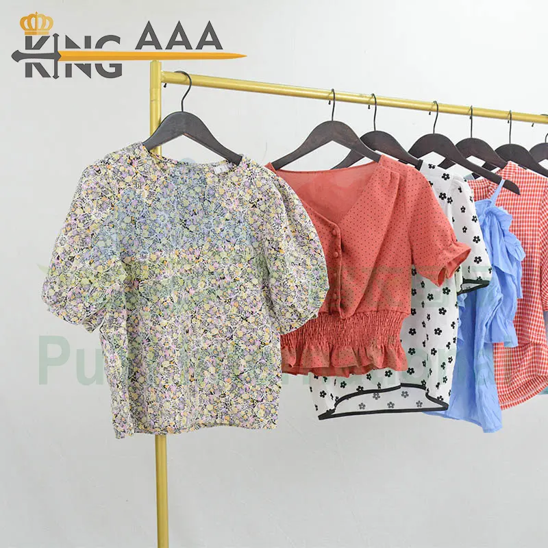 Женские хлопковые блузки и рубашки KINGAAA, пикантная упаковка y2k, Пакистан, б/у одежда, оптовая продажа, тюки для женщин из Великобритании
