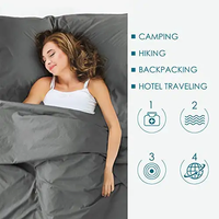 Draps de camping légers WOQI, draps de voyage, doublure de sac de couchage pour auberge et voyage avec fermeture éclair intégrale, ensemble de draps