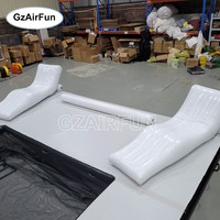 Plateforme de loisirs gonflable de luxe haut de gamme en PVC pour piscine et yacht avec canapé pour bain de soleil, installation facile