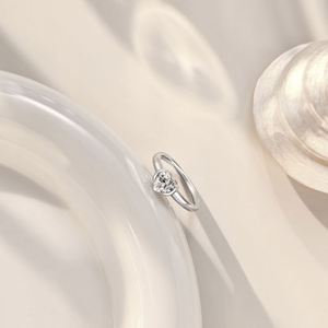 Dylam Simplicity Design <b>Dainty</b> Jewelry Manufacturer Sterling Silver Wedding Band Heart Shape 5A Zirconia Promise Engagement <b>Ring</b> - Product Image 3